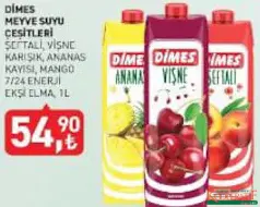DİMES MEYVE SUYU ÇEŞİTLERİ 1 L fiyat ve kampanya bilgisi